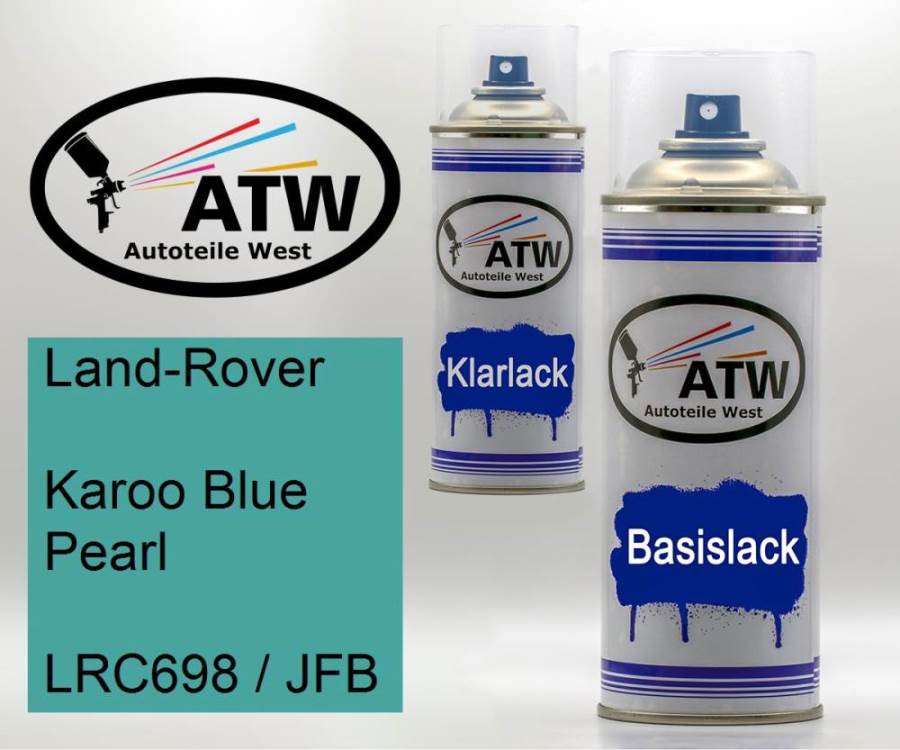 Land-Rover, Karoo Blue Pearl, LRC698 / JFB: 400ml Sprühdose + 400ml Klarlack - Set, von ATW Autoteile West.